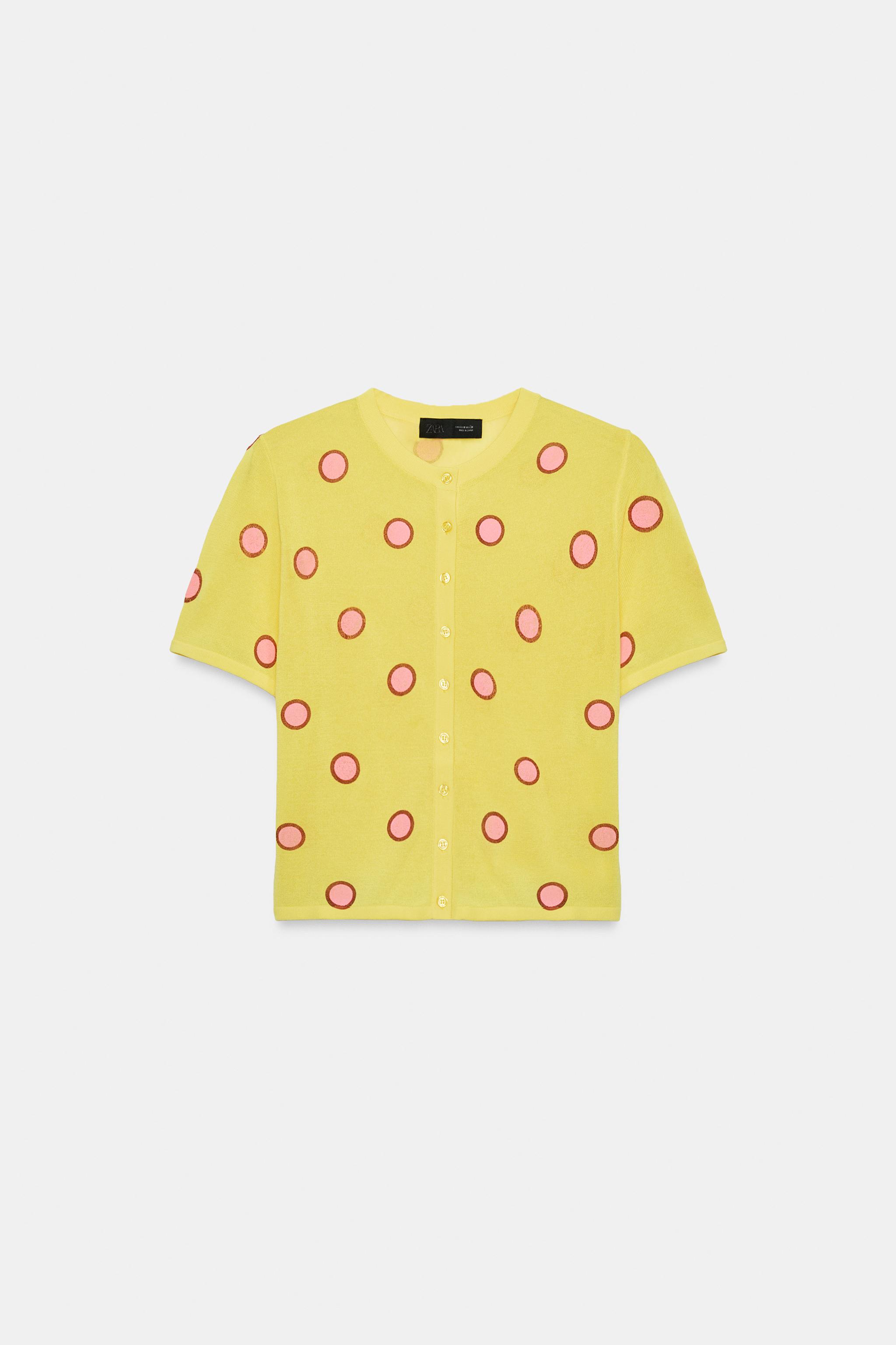 JACQUARD KNIT SHORT SLEEVE JACKET
